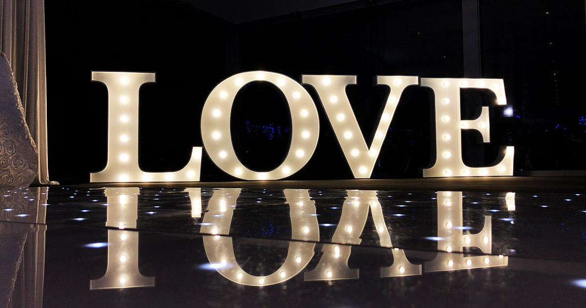 Giant LOVE Letters Perth Light Up Letters Hire Perth, WA
